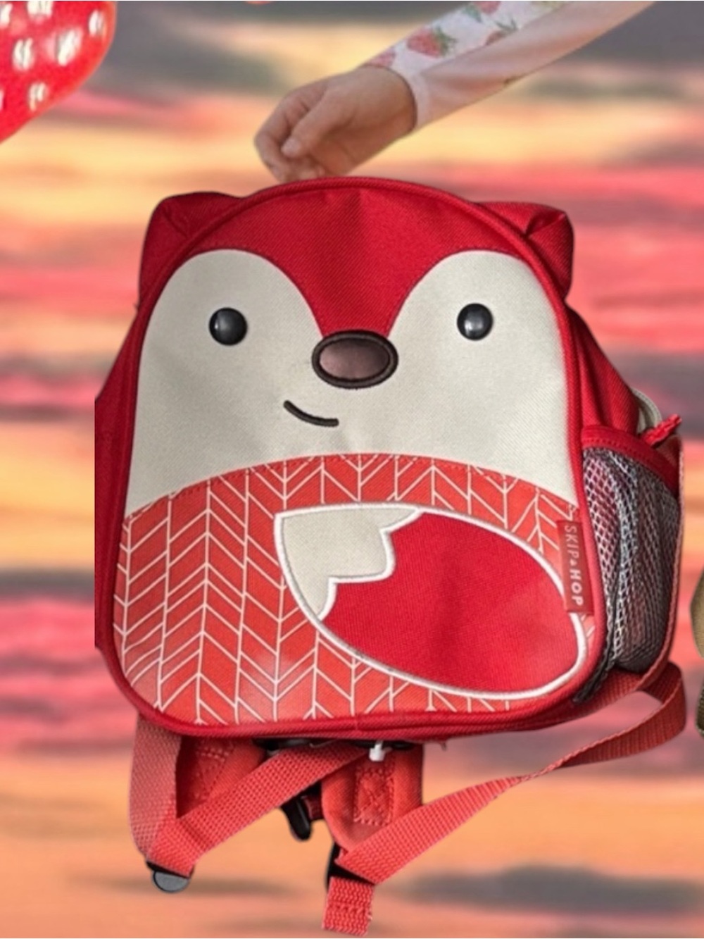 Skip Hop Red and Cream Fox Kids Backpack